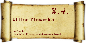 Willer Alexandra névjegykártya